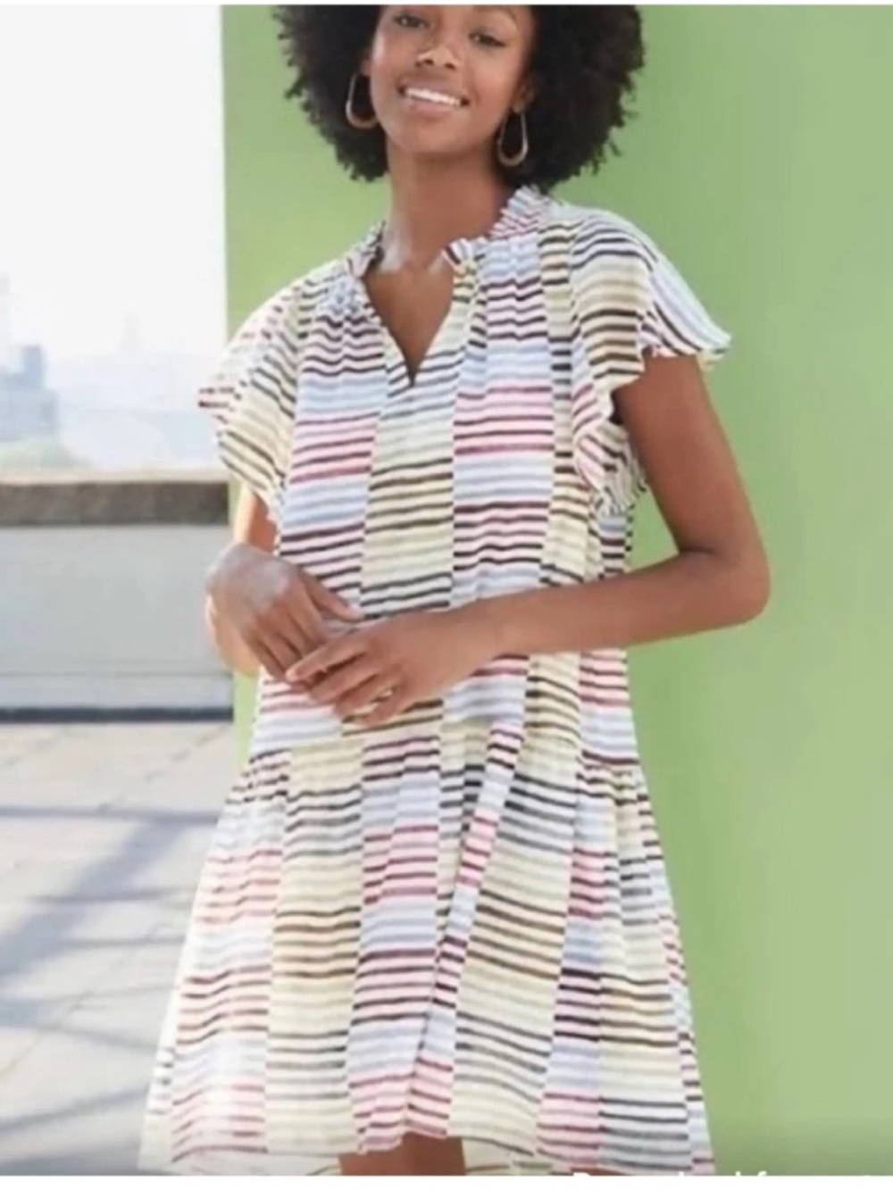 NWT LOFT stripe shift dress Sz small